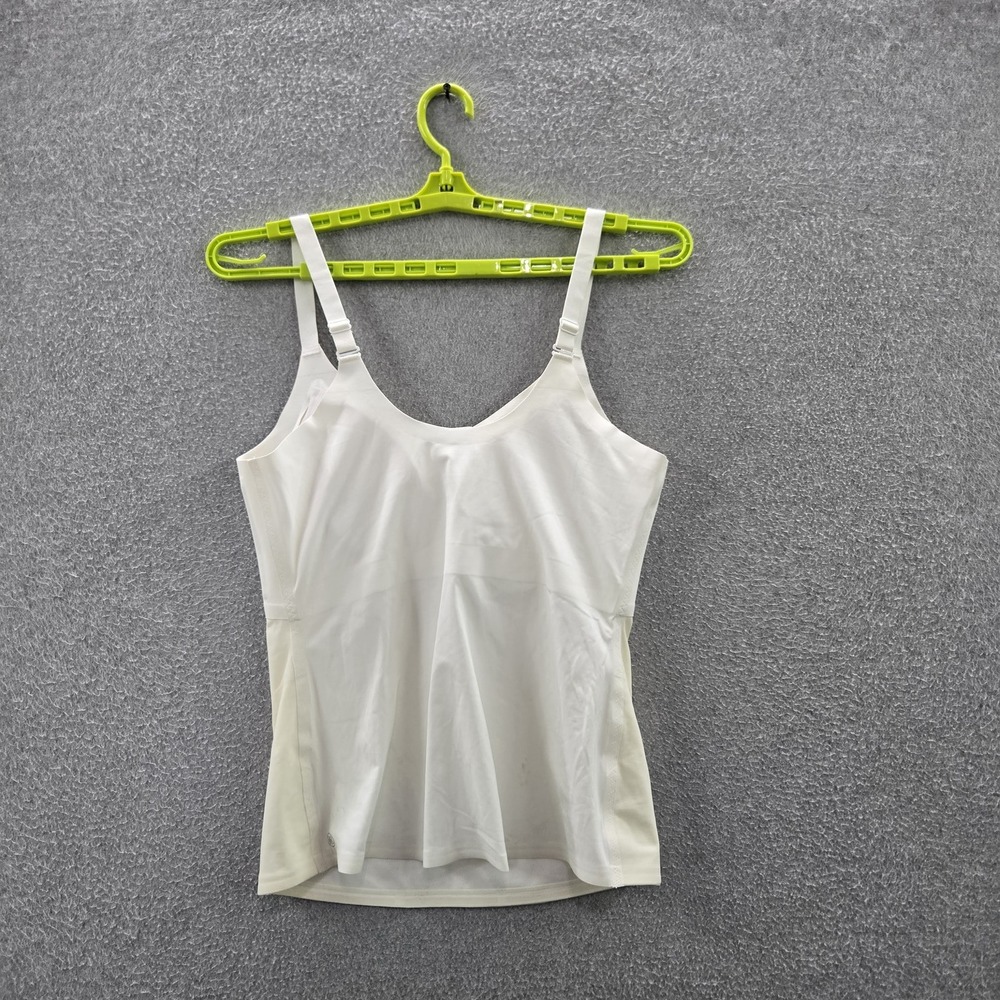 Honeylove Women Tank Top XL White Nylon Spandex Scoop Neck Pullover READ